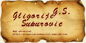 Gligorije Supurović vizit kartica